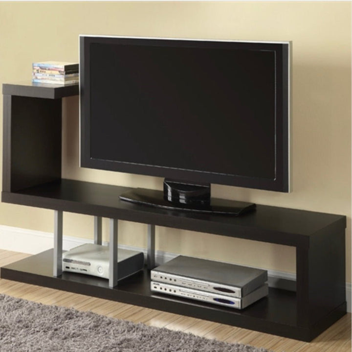 Modern Entertainment Center TV Stand in Cappuccino Finish