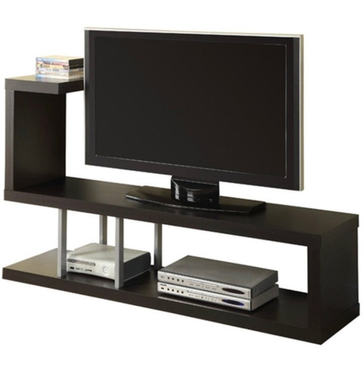 Modern Entertainment Center TV Stand in Cappuccino Finish