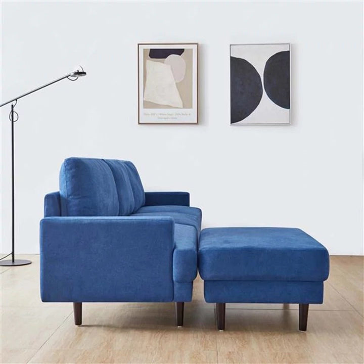 Modern Fabric Sofa L shape, 3 Seater with Ottoman-104"