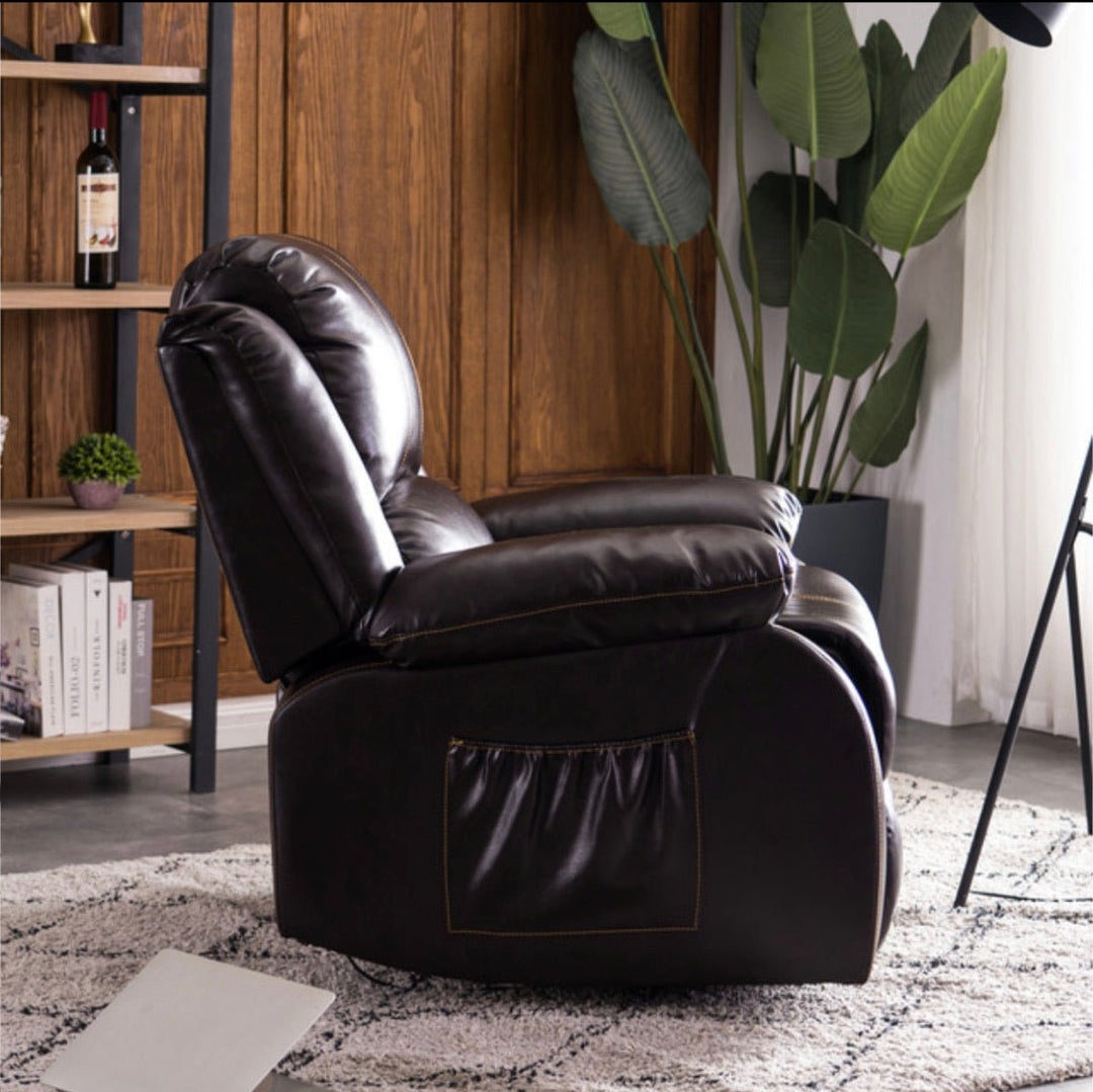 Modern Sofa Function Chair Dark Brown PU Combination Single Leisure Sofa