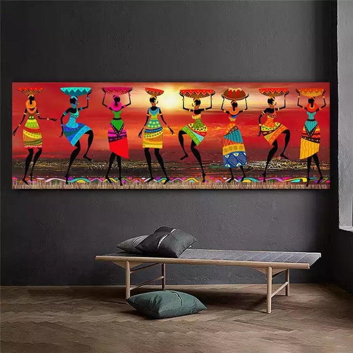 Modern Spray Paintings African Women Dance Picture Print Canvas (No Frame)