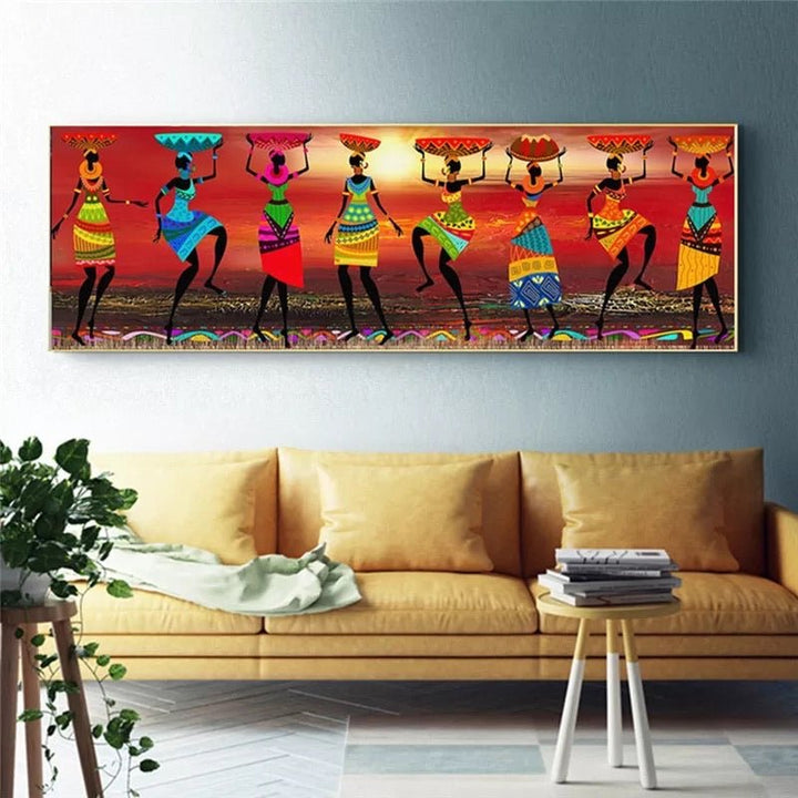 Modern Spray Paintings African Women Dance Picture Print Canvas (No Frame)