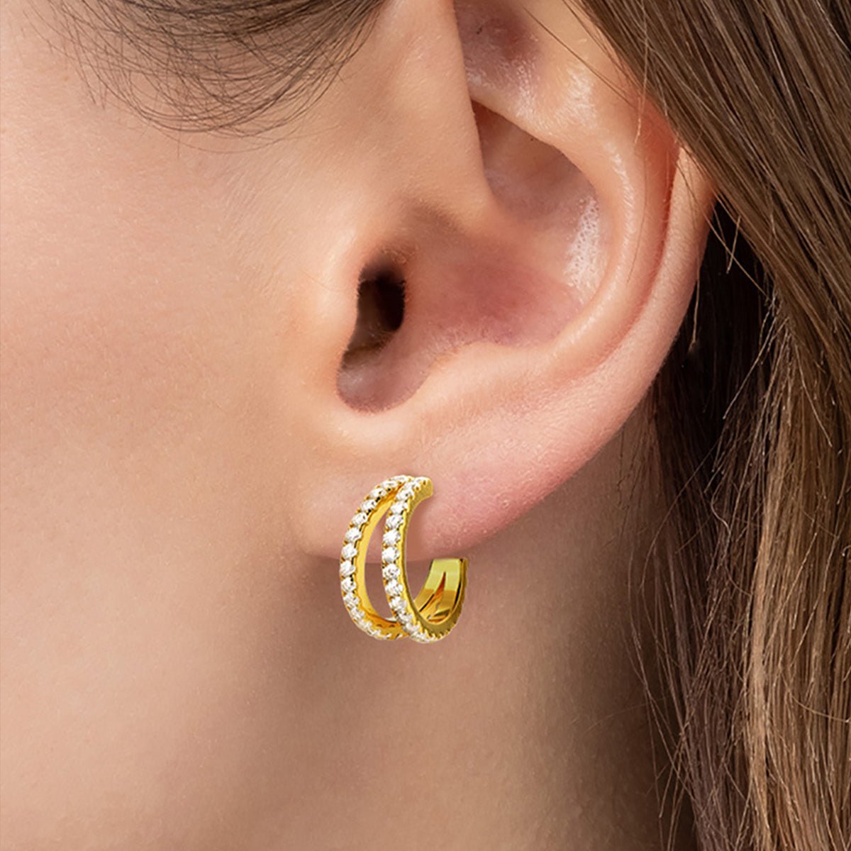 Moissanite 925 Sterling Silver C-Hoop Earrings for Elegance