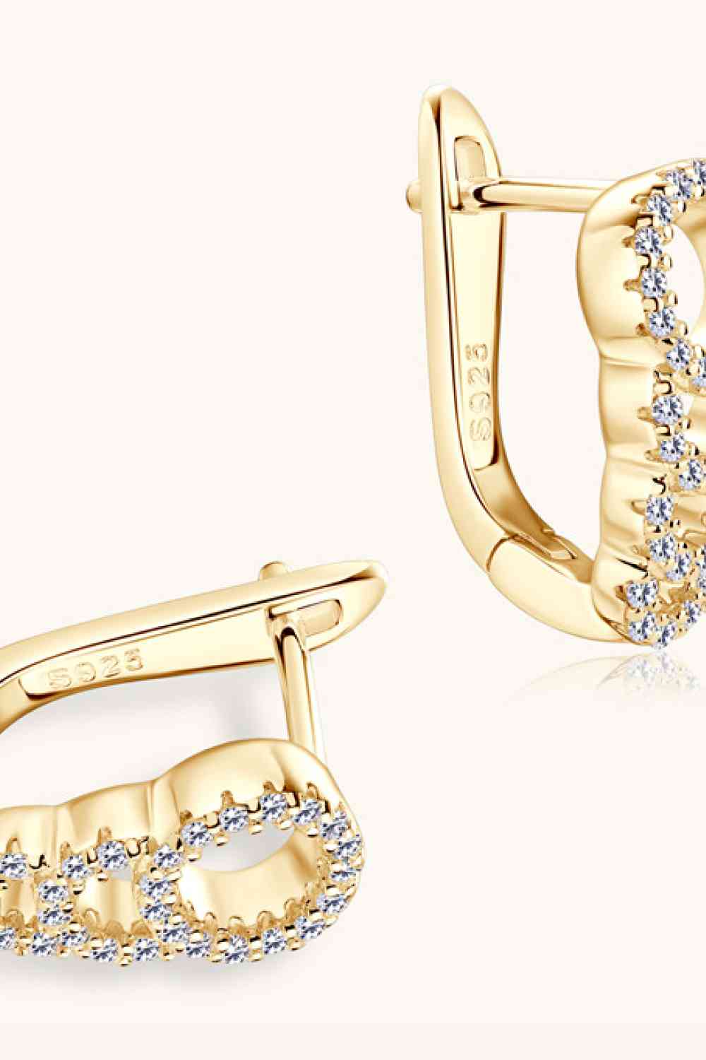 Moissanite Stud Earrings, 0.17ct Platinum & Gold