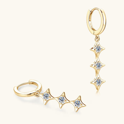 Moissanite 925 Sterling Silver Geometric Shape Earrings Set