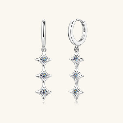 Moissanite 925 Sterling Silver Geometric Shape Earrings Set