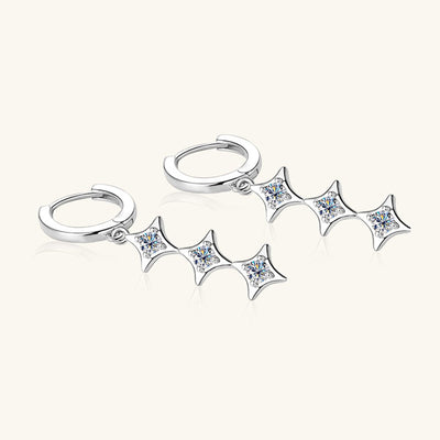 Moissanite 925 Sterling Silver Geometric Shape Earrings Set