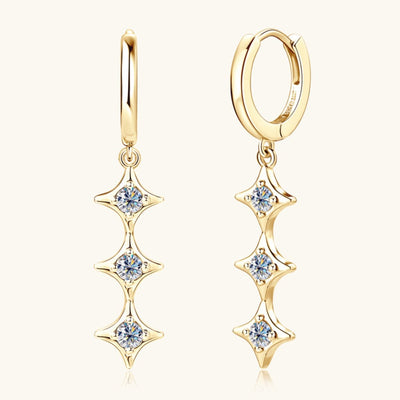 Moissanite 925 Sterling Silver Geometric Shape Earrings Set