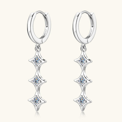 Moissanite 925 Sterling Silver Geometric Shape Earrings Set