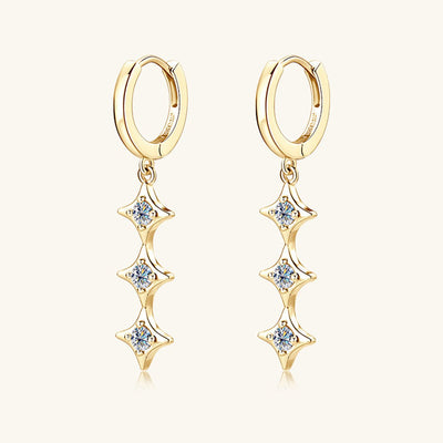 Moissanite 925 Sterling Silver Geometric Shape Earrings Set