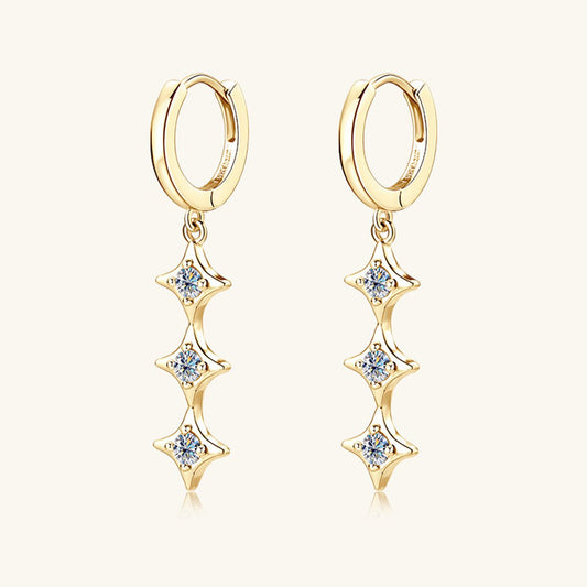 Moissanite 925 Sterling Silver Geometric Shape Earrings Set