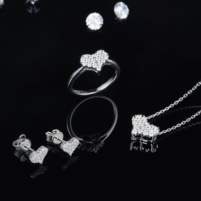 Moissanite 925 Sterling Silver Heart Necklace for Women