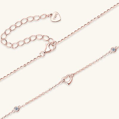 Moissanite 925 Sterling Silver Heart Necklace for Elegance
