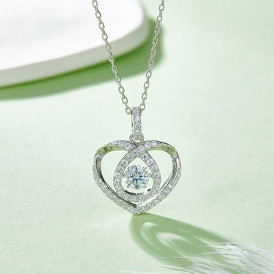 Moissanite 925 Sterling Silver Heart Shape Necklace for Women