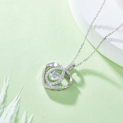 Moissanite 925 Sterling Silver Heart Shape Necklace for Women