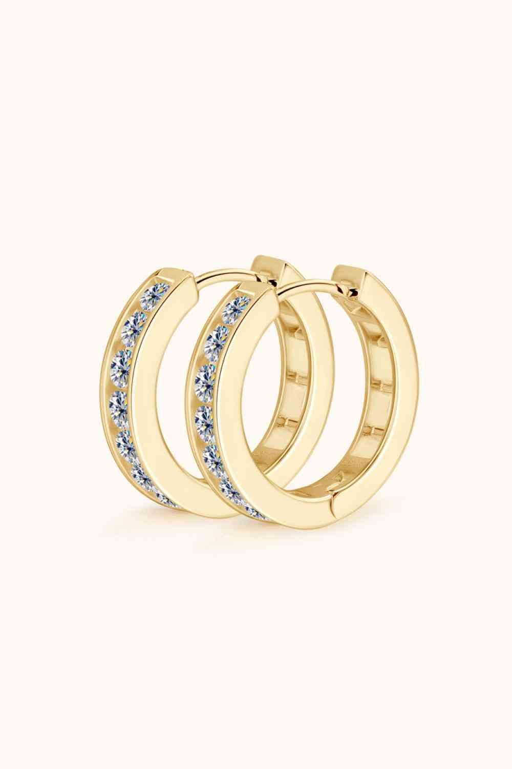Moissanite 925 Sterling Silver Huggie Earrings for Elegance