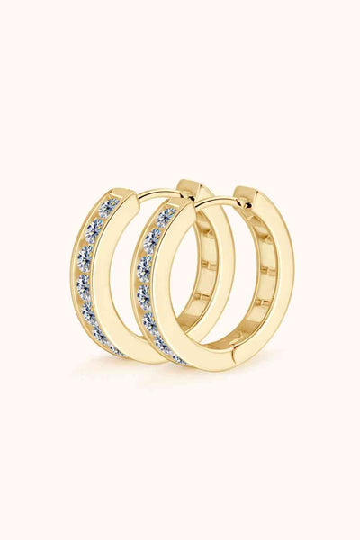 Moissanite 925 Sterling Silver Huggie Earrings for Elegance