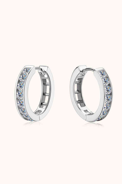 Moissanite 925 Sterling Silver Huggie Earrings for Elegance