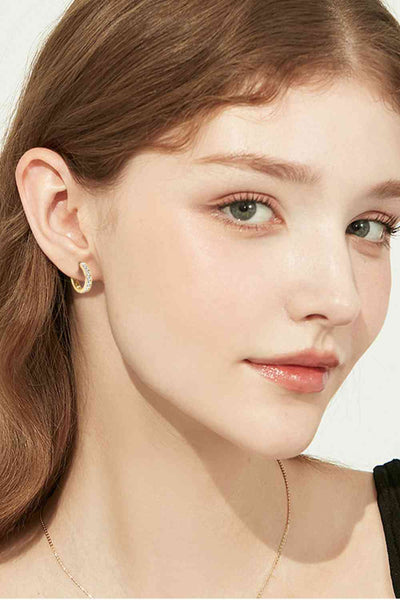 Moissanite 925 Sterling Silver Huggie Earrings for Elegance