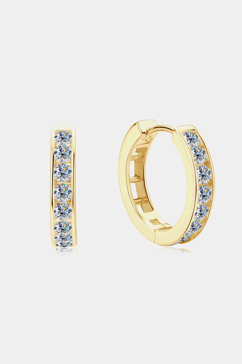 Moissanite 925 Sterling Silver Huggie Earrings for Elegance