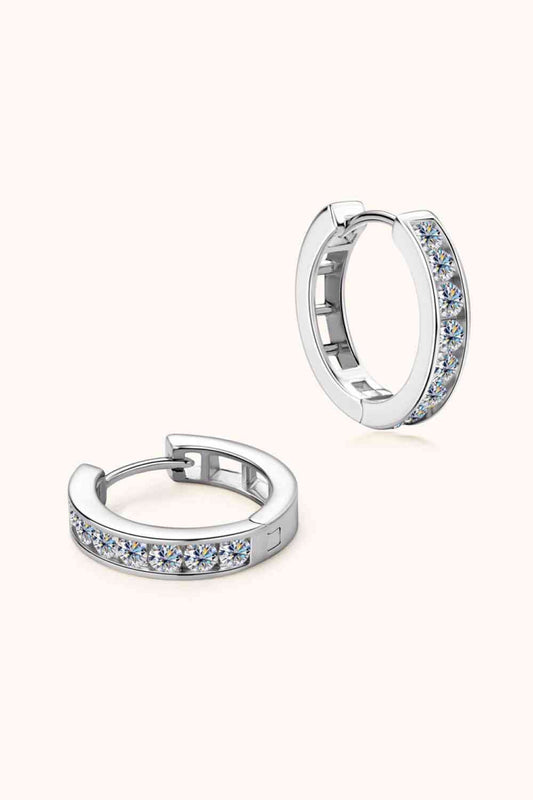 Moissanite 925 Sterling Silver Huggie Earrings for Elegance