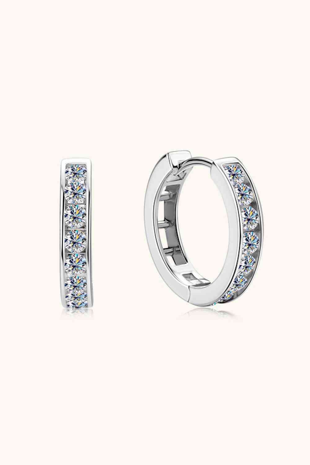 Moissanite 925 Sterling Silver Huggie Earrings for Elegance