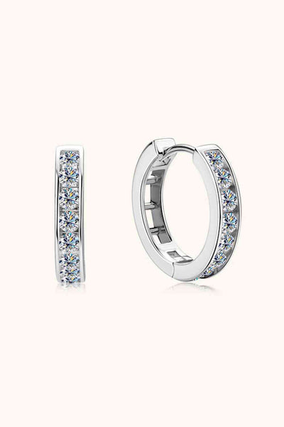 Moissanite 925 Sterling Silver Huggie Earrings for Elegance