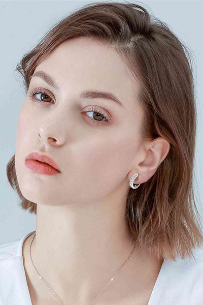 Moissanite 925 Sterling Silver Huggie Earrings for Elegance