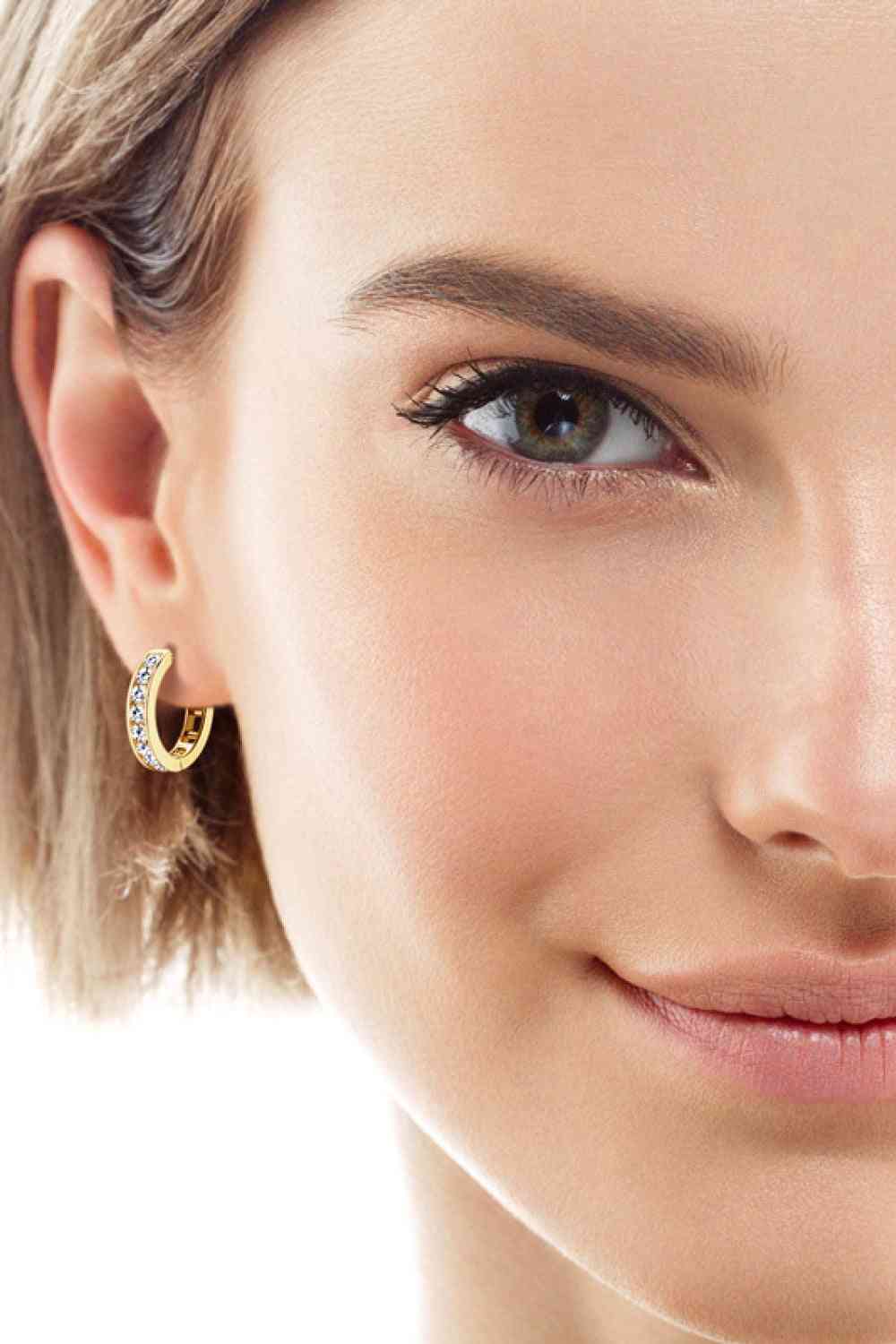 Moissanite 925 Sterling Silver Huggie Earrings for Elegance
