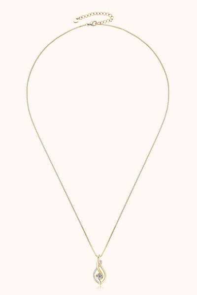 Moissanite 925 Sterling Silver Necklace with Sparkling Stone