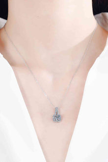 Moissanite & Zircon Rhodium Necklace, 0.5ct