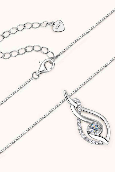 Moissanite 925 Sterling Silver Necklace with Sparkling Stone