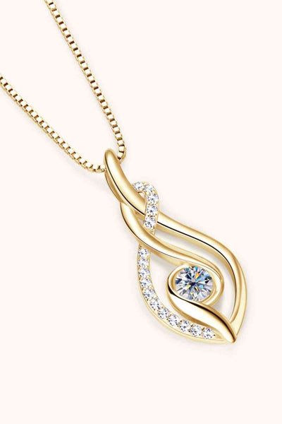 Moissanite 925 Sterling Silver Necklace with Sparkling Stone