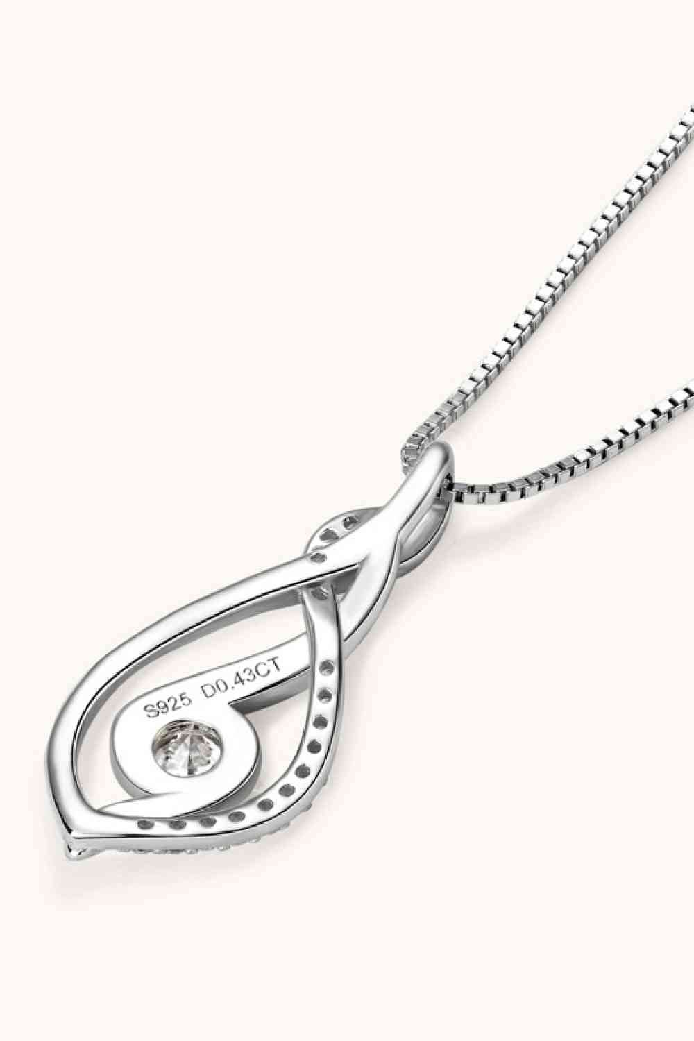 Moissanite 925 Sterling Silver Necklace with Sparkling Stone