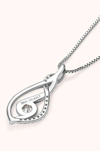 Moissanite 925 Sterling Silver Necklace with Sparkling Stone