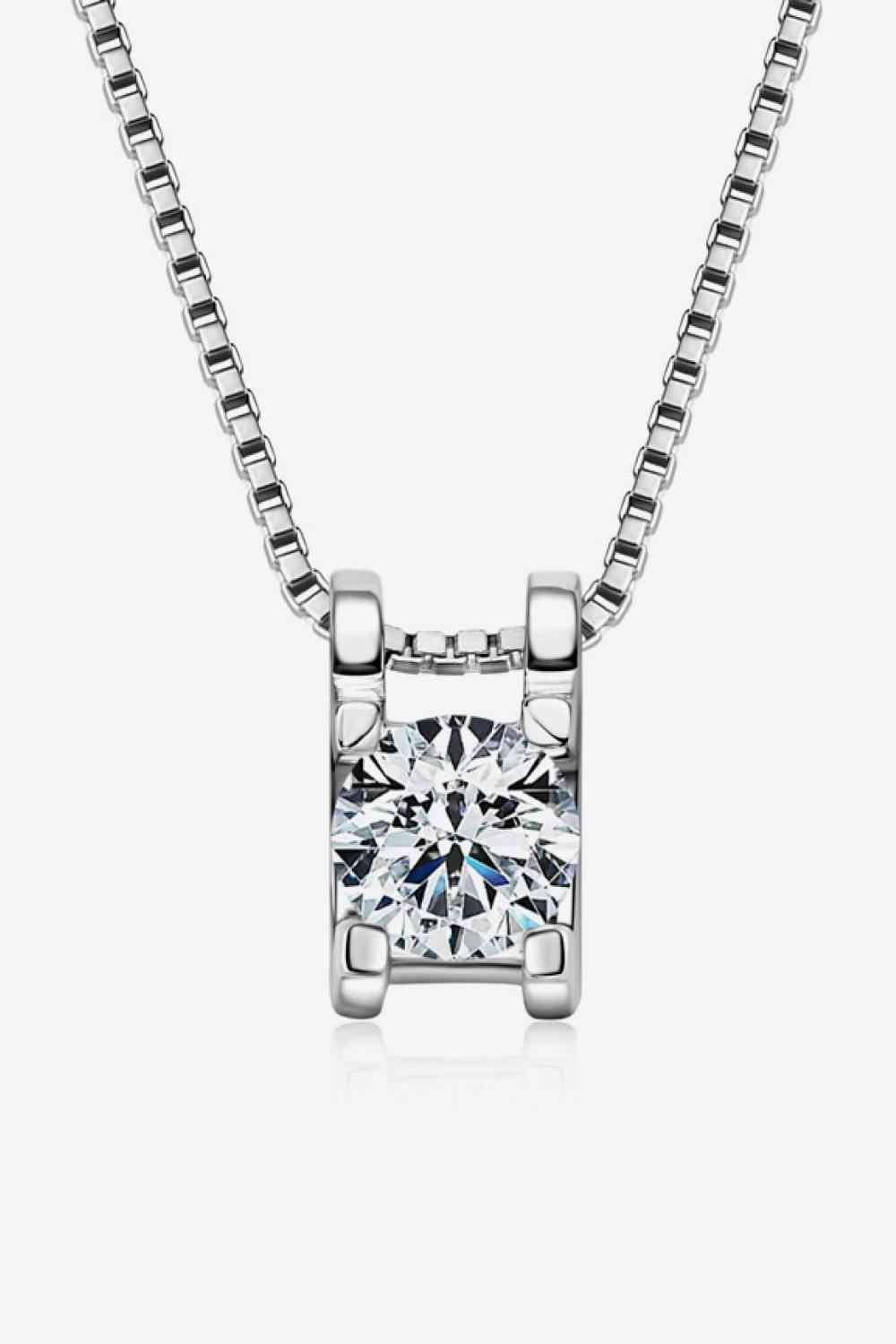 Moissanite Rose Gold & Platinum Necklace, 0.5ct