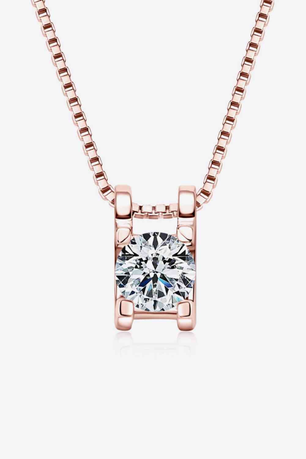 Moissanite Rose Gold & Platinum Necklace, 0.5ct