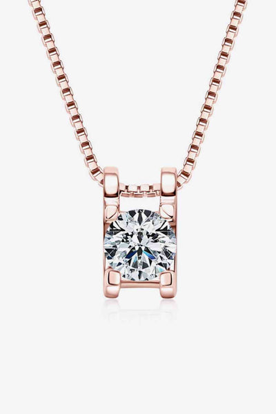 Moissanite Rose Gold & Platinum Necklace, 0.5ct