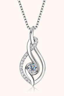 Moissanite 925 Sterling Silver Necklace with Sparkling Stone