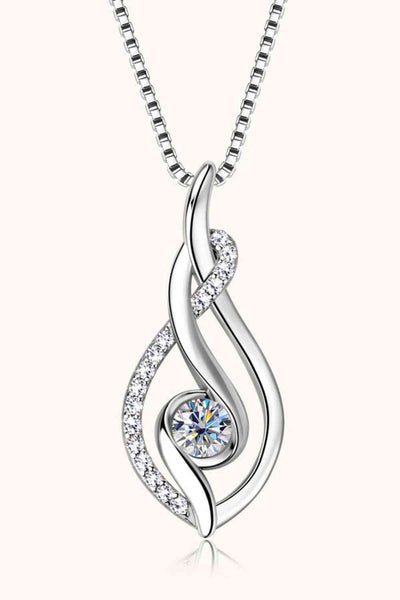 Moissanite 925 Sterling Silver Necklace with Sparkling Stone