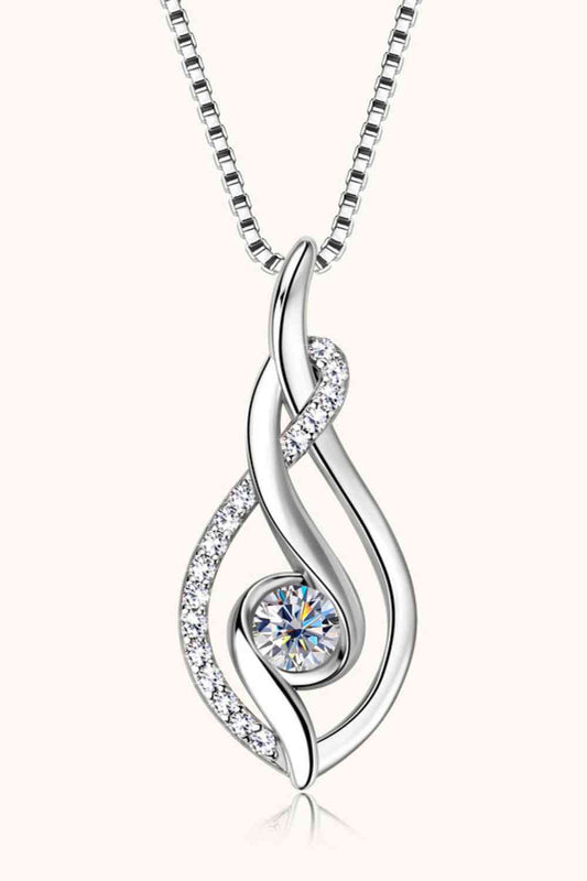 Moissanite 925 Sterling Silver Necklace with Sparkling Stone