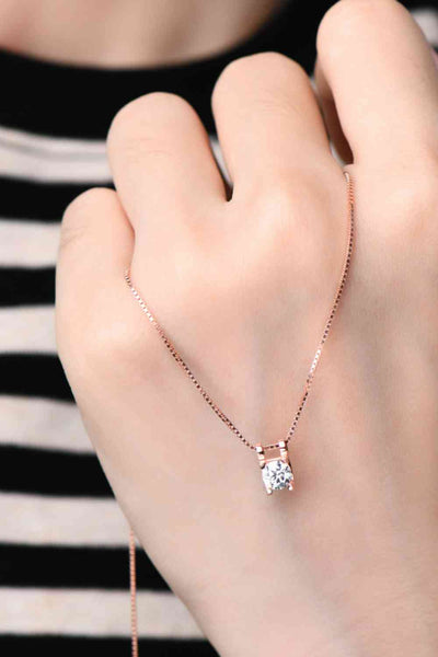 Moissanite Rose Gold & Platinum Necklace, 0.5ct