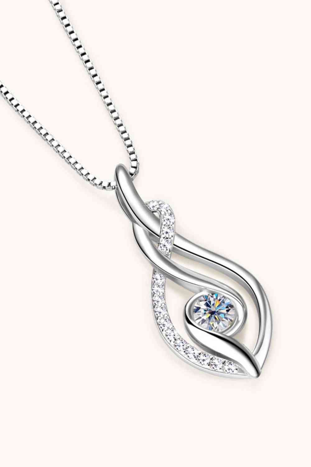Moissanite 925 Sterling Silver Necklace with Sparkling Stone