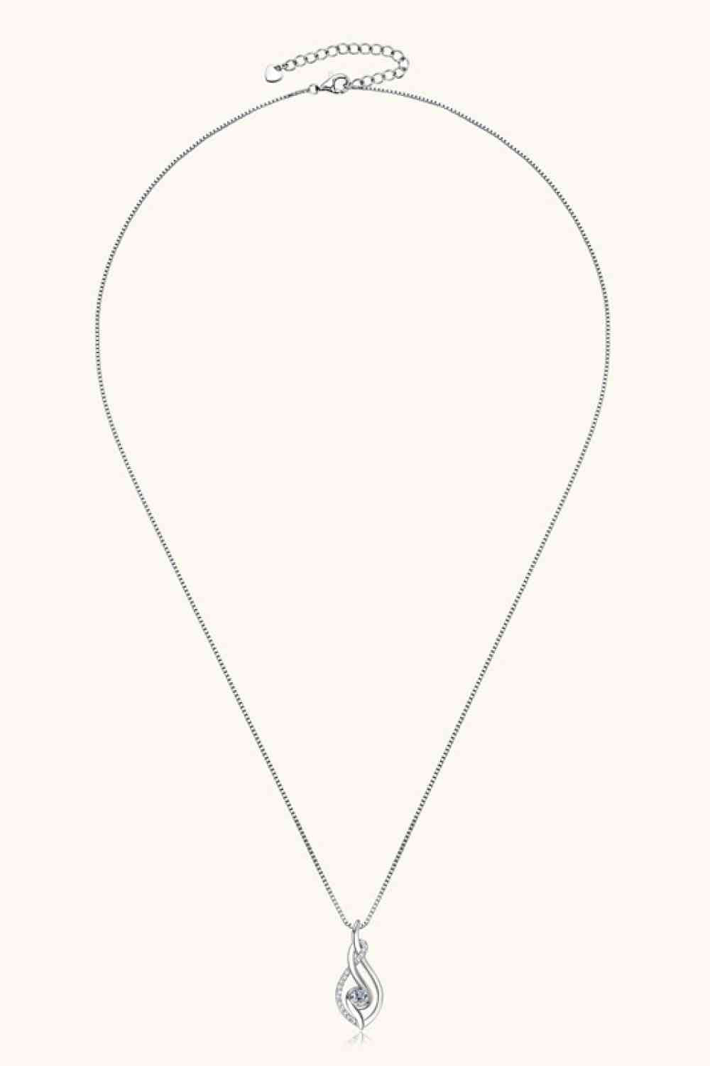 Moissanite 925 Sterling Silver Necklace with Sparkling Stone