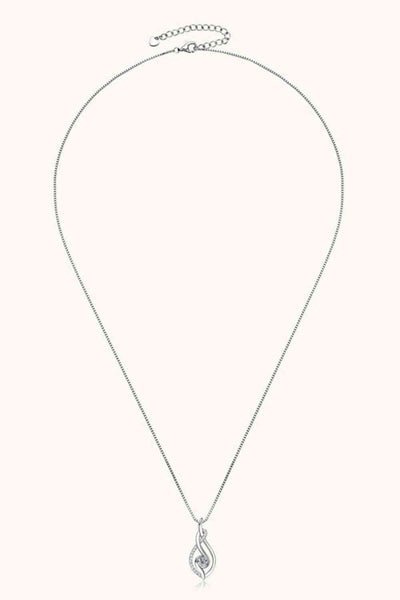 Moissanite 925 Sterling Silver Necklace with Sparkling Stone