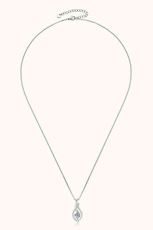 Moissanite 925 Sterling Silver Necklace with Sparkling Stone