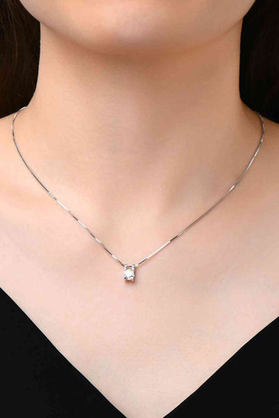 Moissanite Rose Gold & Platinum Necklace, 0.5ct