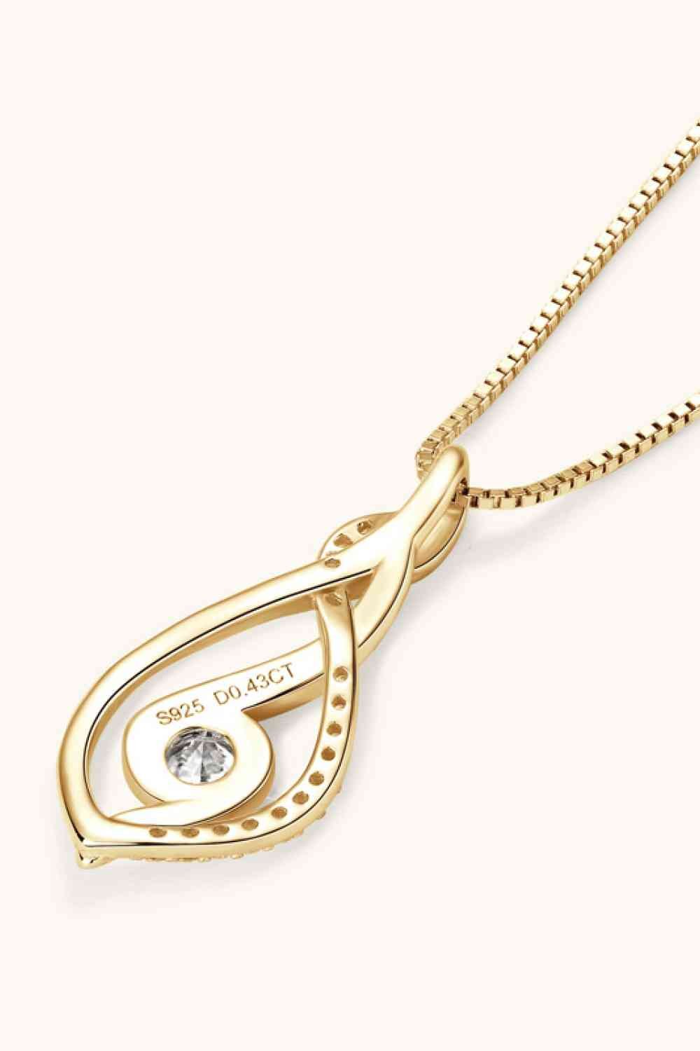 Moissanite 925 Sterling Silver Necklace with Sparkling Stone
