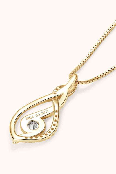 Moissanite 925 Sterling Silver Necklace with Sparkling Stone
