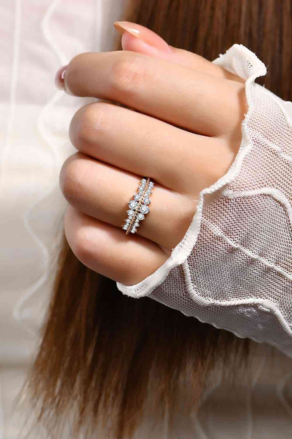 Moissanite 925 Sterling Silver Ring with Dazzling Design